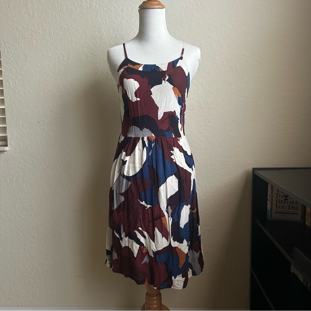 LOFT - Multicolor Abstract Print Sleeveless Dress